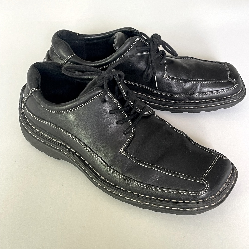 Steve Madden P-Matt Mens Black Leather Lace Up Shoes Size 9, EUC